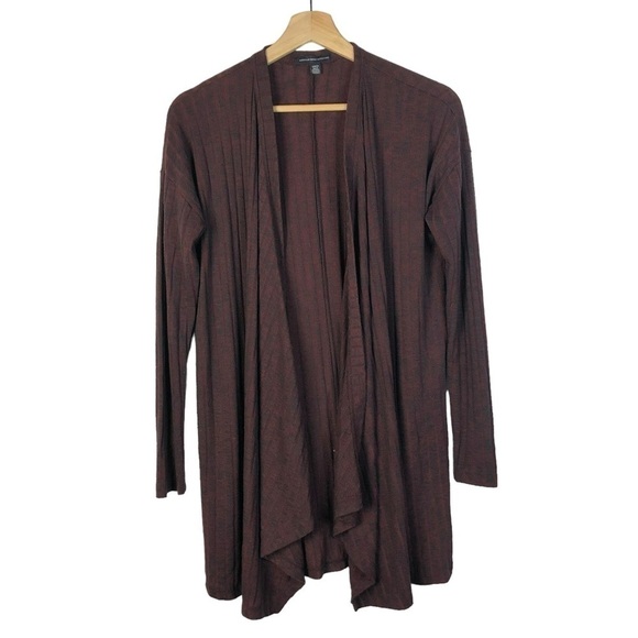 American Eagle AEO Heather Red Ribbed Mid Length Cardigan Sweater S - Picture 1 of 4